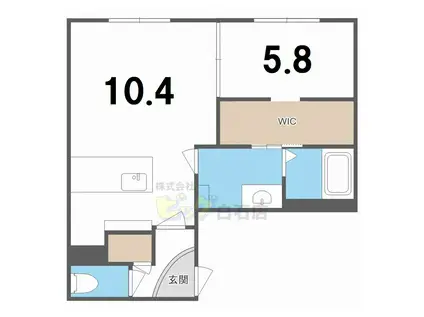 カレラ月寒 セカンド(1LDK/1階)の間取り写真