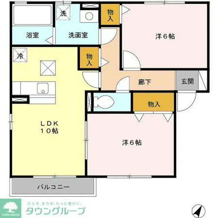 リビングタウン大金平B 1階階 間取り