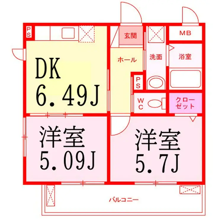 シャテーニュ プレリー 2階階 間取り