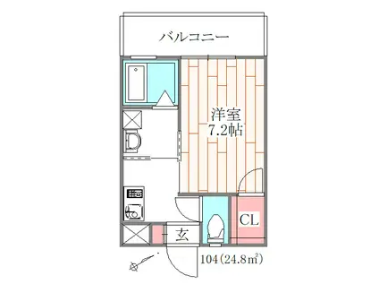 グリーングローブ(1K/1階)の間取り写真