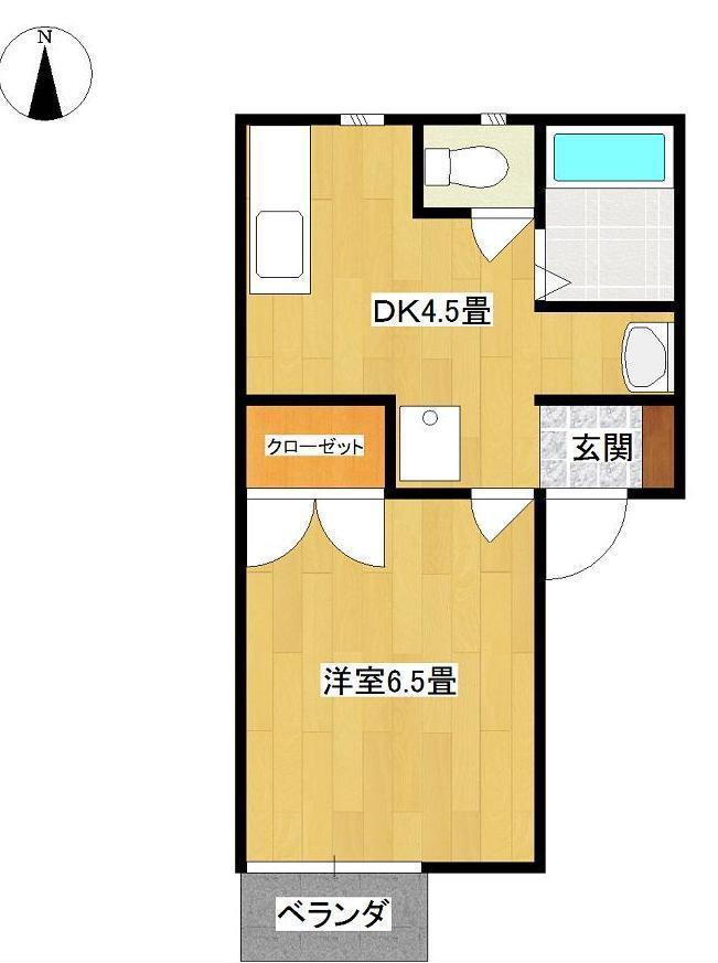 南村本ハイツ NO.2(1DK/2階)の間取り写真