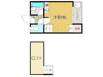 マキシム中央(ワンルーム/2階)の間取り写真