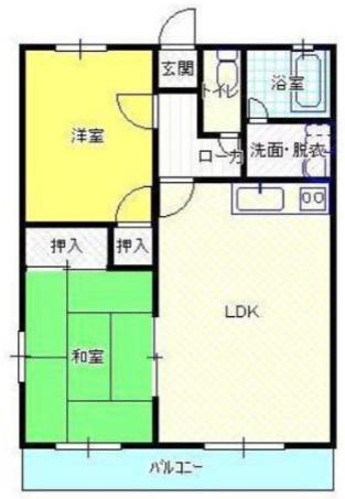 サーティナイン寺原(2LDK/1階)の間取り写真