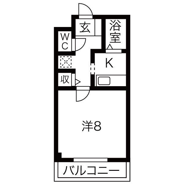 ラフレイズII(1K/3階)の間取り写真