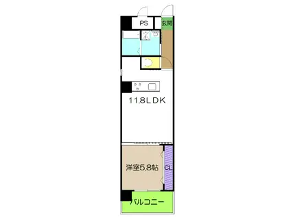 ルガーノIII(1LDK/6階)の間取り写真