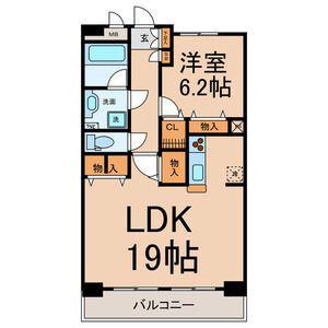ENCHANTE泉(1LDK/8階)の間取り写真