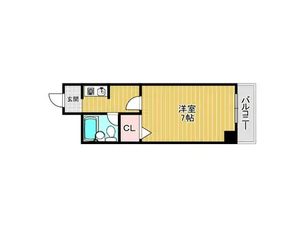 林泉第7ビル(1K/4階)の間取り写真