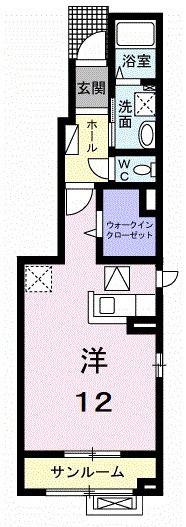アマーレ テゾーロ(ワンルーム/1階)の間取り写真