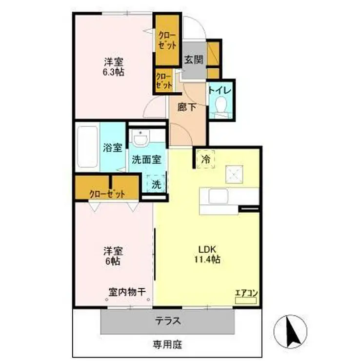 ラシャンスマチハタ 1階階 間取り