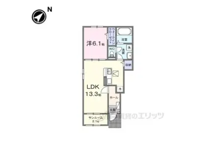 グラン・サフィールⅡ(1LDK/1階)の間取り写真