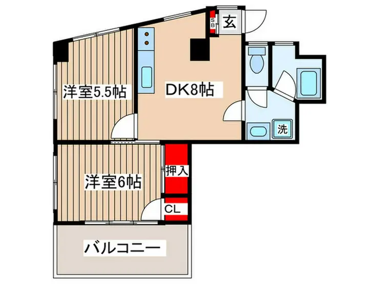 北赤羽リバーサイドビル 4階階 間取り