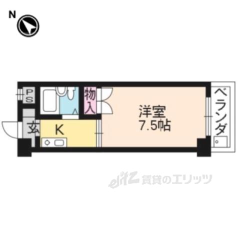 フレーズⅠ(1K/3階)の間取り写真