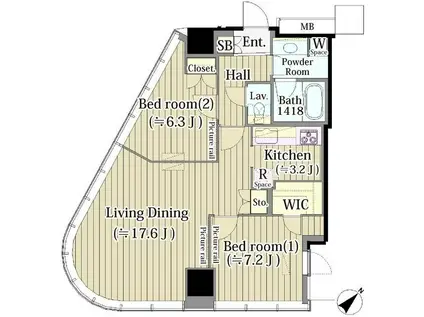 MY TOWER RESIDENCE(2LDK/11階)の間取り写真