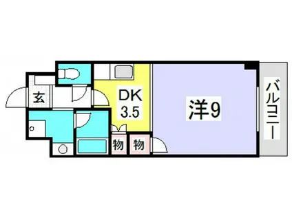 クロスデータビル73(1DK/8階)の間取り写真