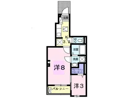 メイプルコート(2K/1階)の間取り写真