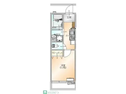 エステージ船橋ノース(1K/2階)の間取り写真