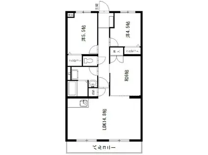 エスペランサAOI(3LDK/1階)の間取り写真