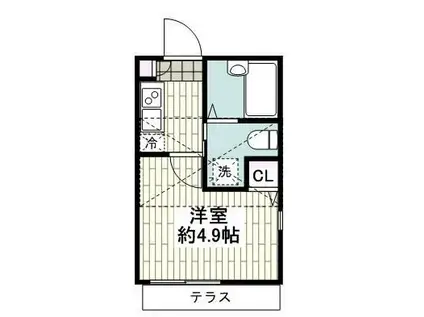 ヴィラフォレスタ(1K/1階)の間取り写真