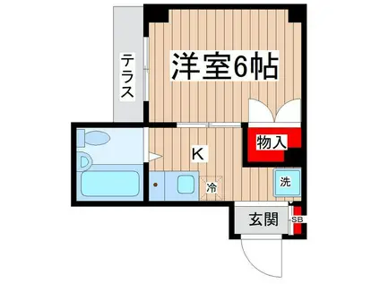 ホームコア87(1K/1階)の間取り写真