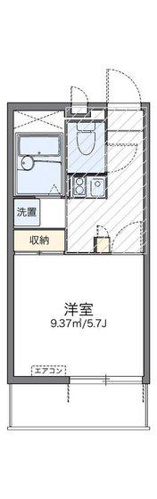 レオパレスコスモスII(1K/1階)の間取り写真