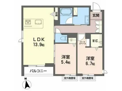 ヴィアルCITY長泉(2LDK/3階)の間取り写真