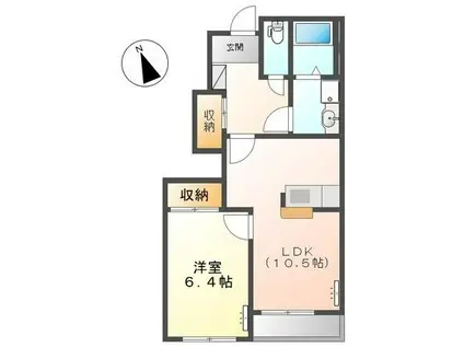 パルムロジェ(1LDK/1階)の間取り写真