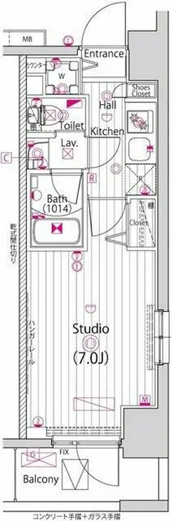 ガーラ・リバースクエア横濱南 10階階 間取り