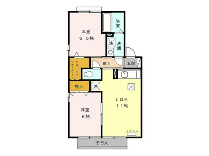 メゾンドパストラル(2LDK/1階)の間取り写真