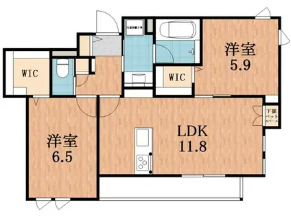 SERPIENTE(2LDK/2階)の間取り写真