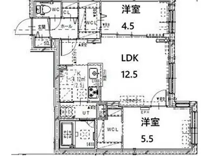 FORESTA NOTTE(2LDK/2階)の間取り写真