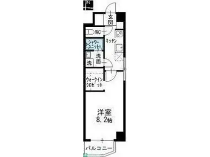 CASA NOAH鶴舞公園II(1SK/8階)の間取り写真