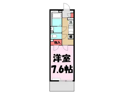 ヴィラージュ(1K/2階)の間取り写真