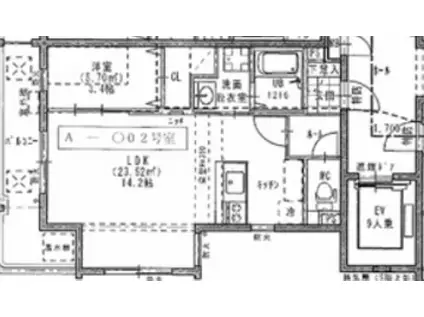 コスモ油津電器本社ビル(1LDK/2階)の間取り写真