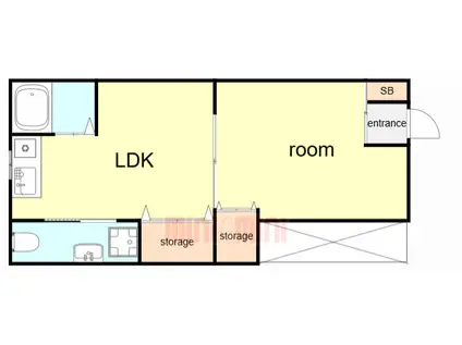 パークサイド菊水(1LDK/1階)の間取り写真