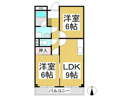 リンピアグレイス(2LDK/2階)の間取り写真