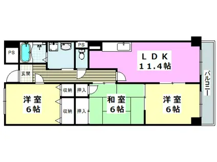 MA-COURT(3LDK/4階)の間取り写真