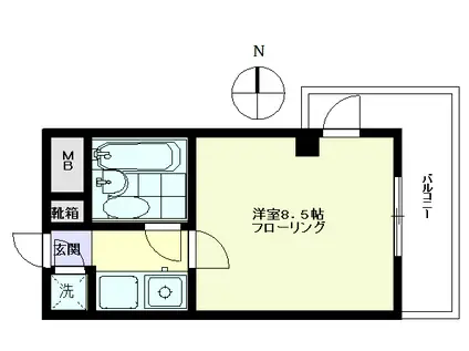 菊水ビル(1K/6階)の間取り写真
