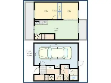 シーサイドヴィレッジ湘南茅ケ崎(2LDK/1階)の間取り写真