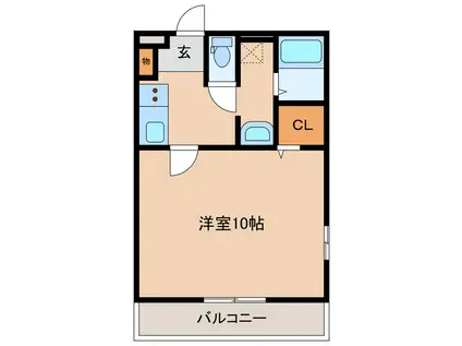 CRESCENNE(1K/1階)の間取り写真