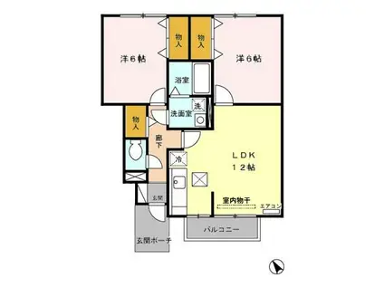 ウィル元町102(2LDK/1階)の間取り写真