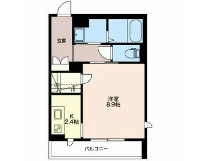 クレアールK(1K/2階)の間取り写真