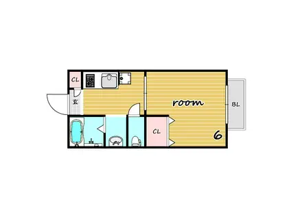 グレイスコート(1K/2階)の間取り写真