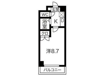 シティライフ藤ヶ丘(1K/2階)の間取り写真