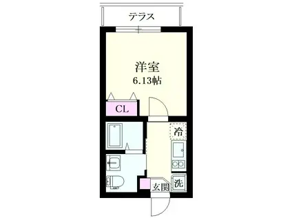 エヌエスゲート富士見台ネクスト(1K/1階)の間取り写真