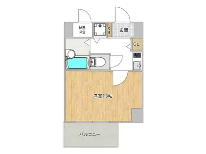 リーガル塚本VII(1K/3階)の間取り写真