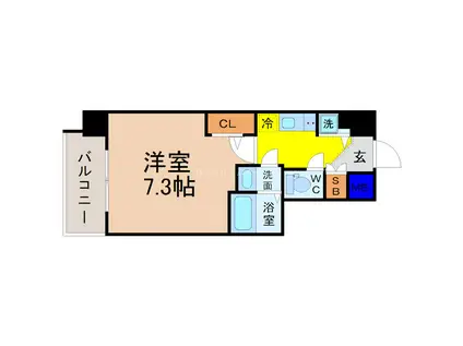 エスリード千種パークフロント(1K/8階)の間取り写真