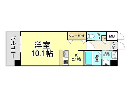 テイアイ8(1K/7階)の間取り写真