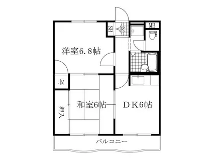 今枝マンション(2DK/1階)の間取り写真
