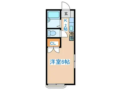 ハイツRS(1K/1階)の間取り写真