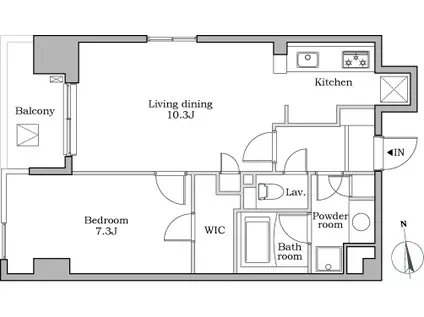 レジディア蒲田II(1LDK/14階)の間取り写真